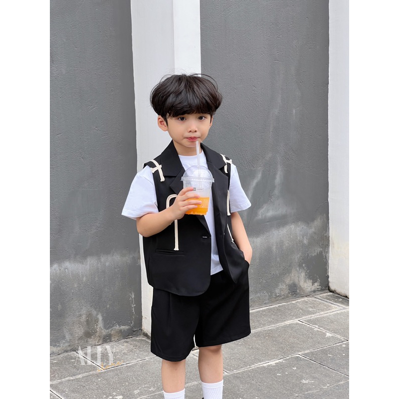 Bộ vest đen ba lỗ K470 Ally store
