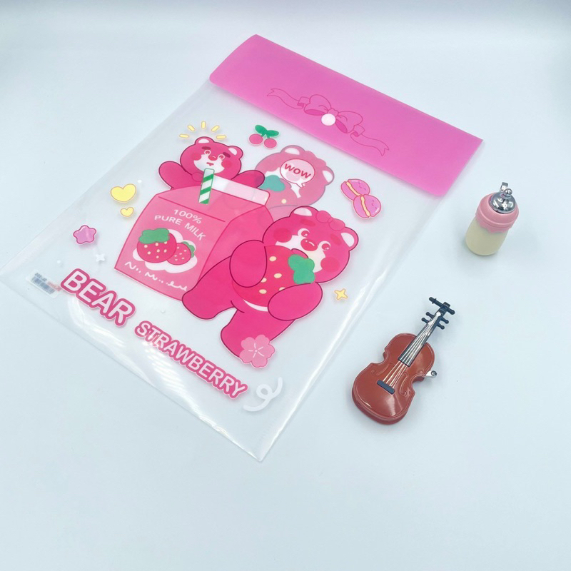Bìa nút đứng A4 - hình Gấu Dâu LOTSO dễ thương