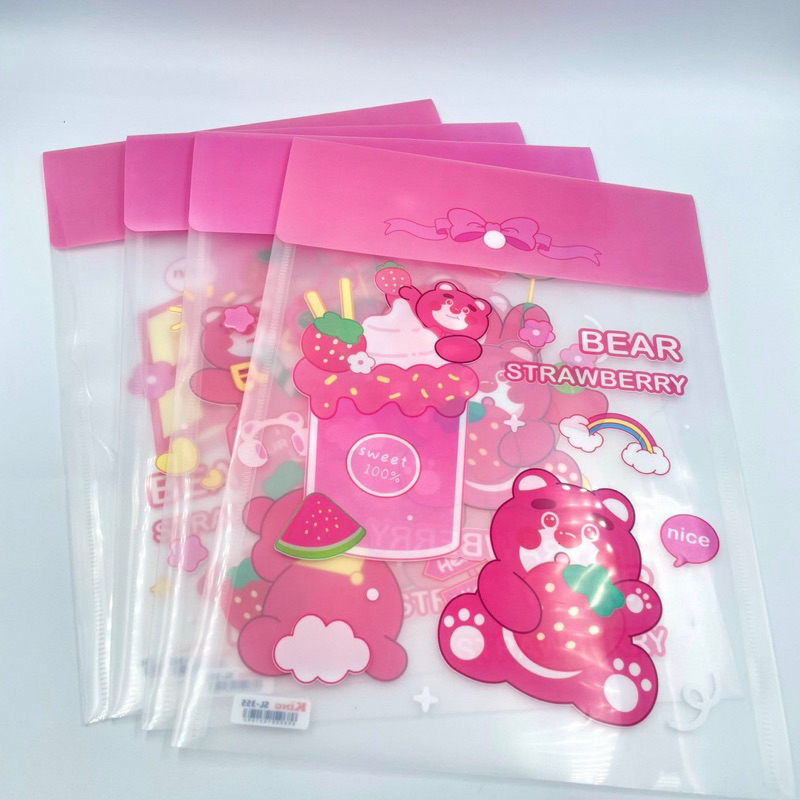 Bìa nút đứng A4 - hình Gấu Dâu LOTSO dễ thương