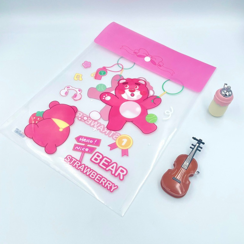 Bìa nút đứng A4 - hình Gấu Dâu LOTSO dễ thương
