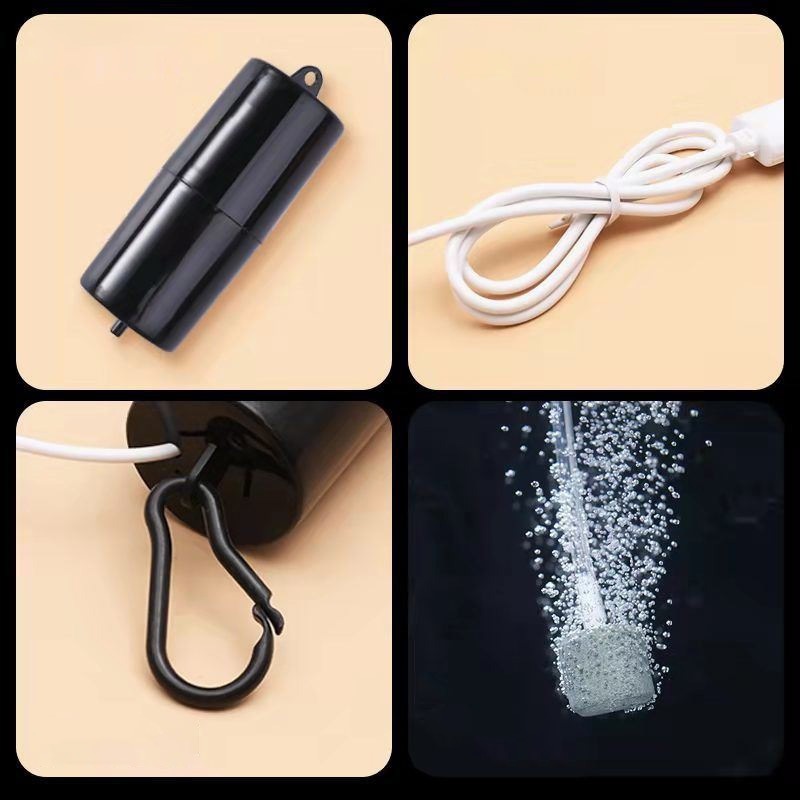 Rẻ🎉Máy sủi oxy mini kết nối USB, sục khí oxi cho bể cá cảnh siêu nhẹ và yên tĩnh, máy bơm khí oxy