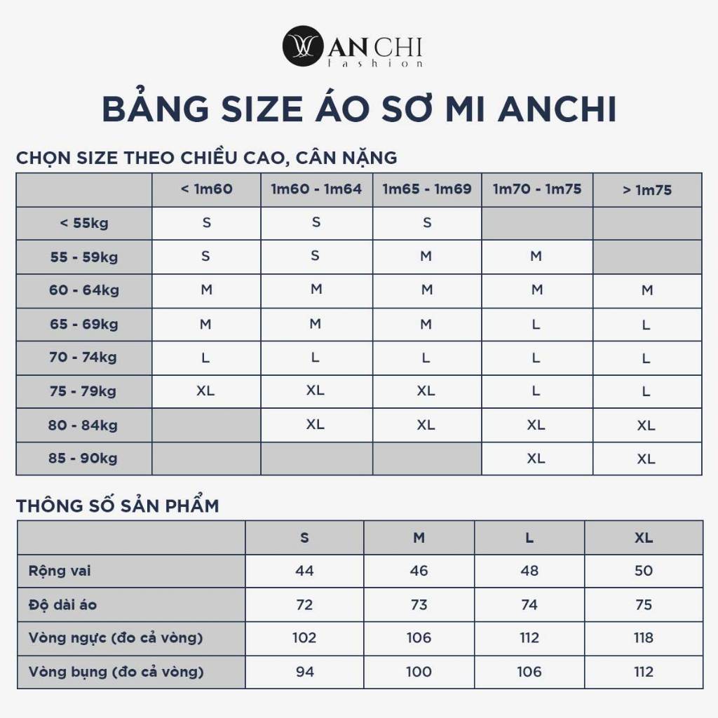 Áo Sơ Mi Nam Ngắn Tay Trung Niên ANCHI Classic Cotton Trơn Màu Trắng Cao Cấp