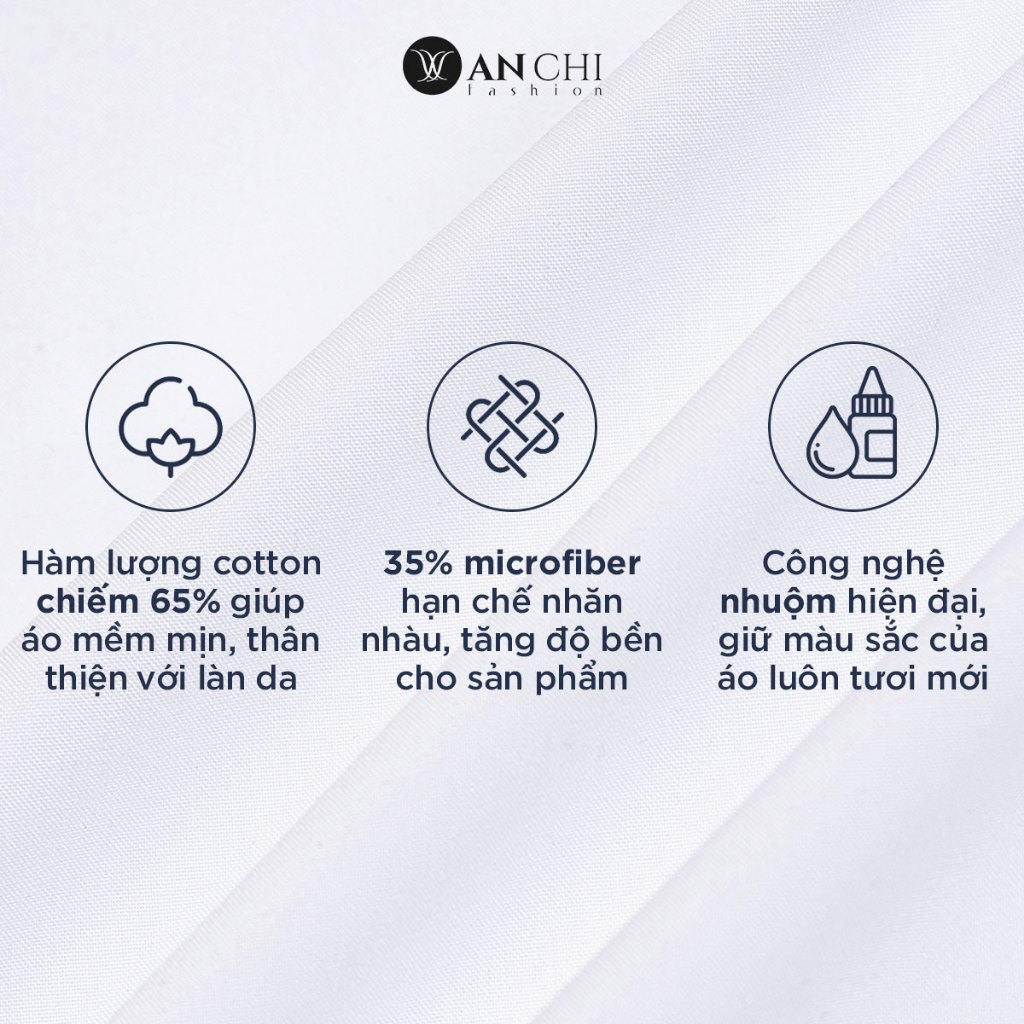 Áo Sơ Mi Nam Ngắn Tay Trung Niên ANCHI Classic Cotton Trơn Màu Trắng Cao Cấp