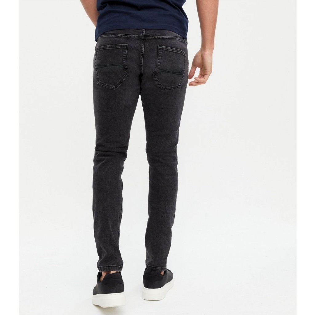 Quần Ripped skinny jeans H0IIister 1 dành cho Nam. Xám Đen Rách nhiều