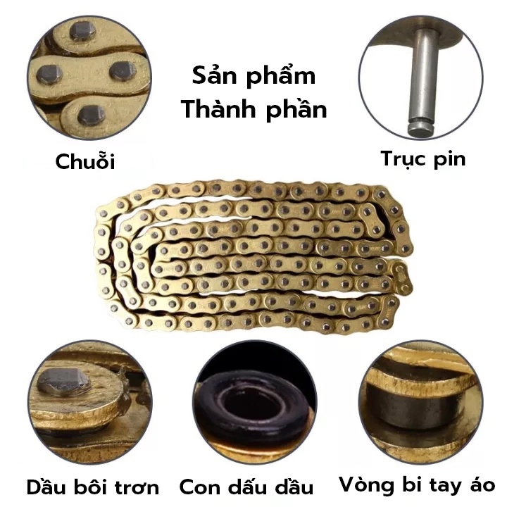 Sên Vàng 10 Li Cho Sirius, Ex 150, Winner, Wave, Dream, Future, Satria, Raider, Sonic, Taurus – Sên Vàng 10 Ly 520HV-120