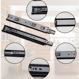 Ray trượt ngăn kéo - ray trượt bi 3 tầng thép sơn tĩnh điện loại 2 - bộ 2 cái