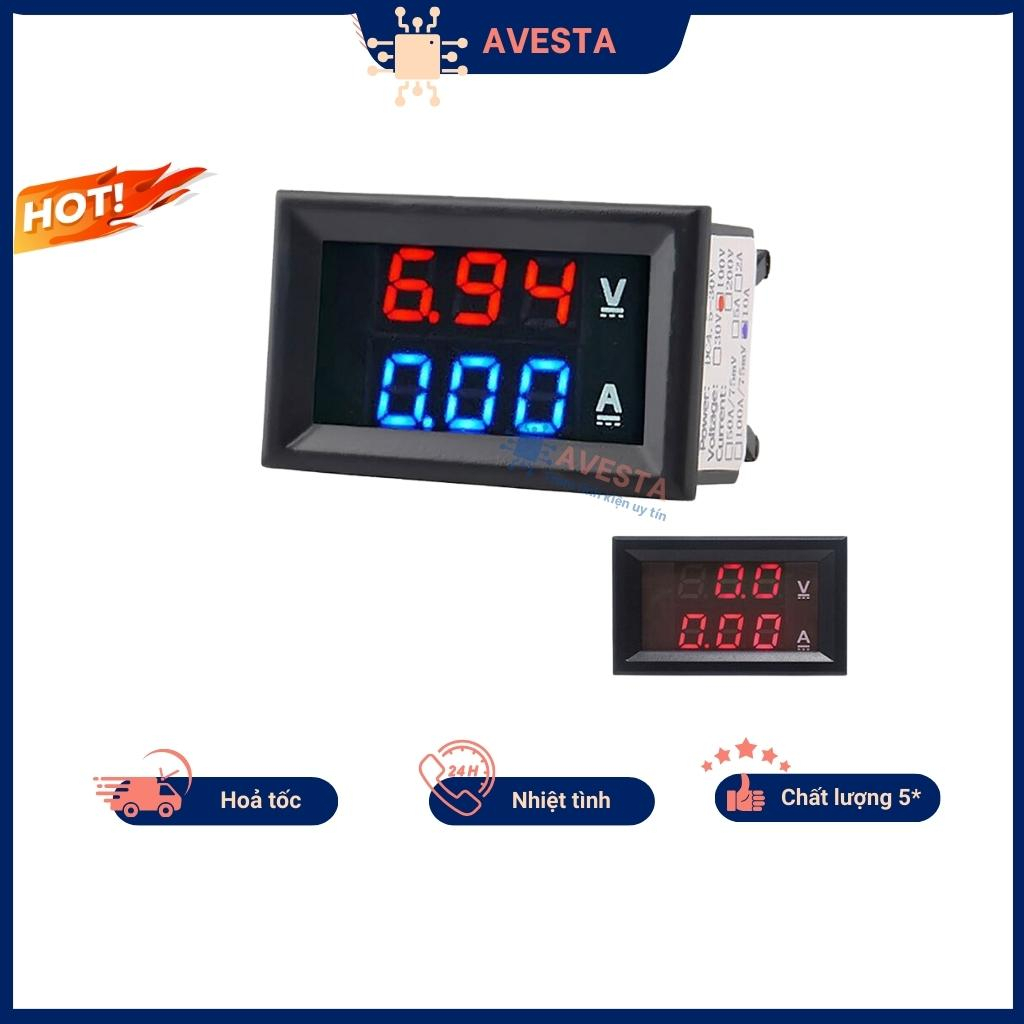 Vôn kế điện tử DC đo dòng và áp 10A 100V chính hãng Avesta