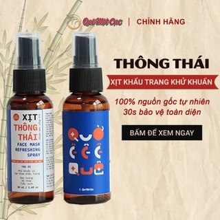 Xịt khẩu trang Thông Thái khử khuẩn, làm thơm, bảo vệ sức khỏe từ thiên nhiên - handmade Quê Một Cục