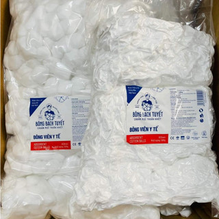 Bông gòn dạng viên, bông gòn bạch tuyết dạng viên nhỏ túi 500g