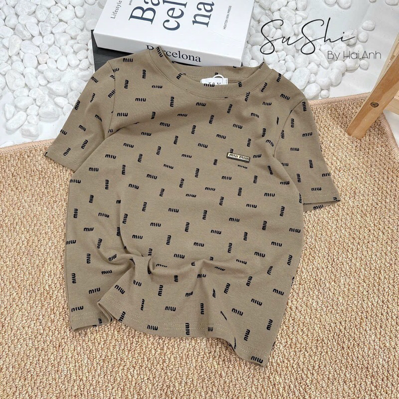 Maihuong⚡️ÁO PULL CỘC TAY MIUMIU IN TRÀN QC  CỘC TAY CHO NỮ