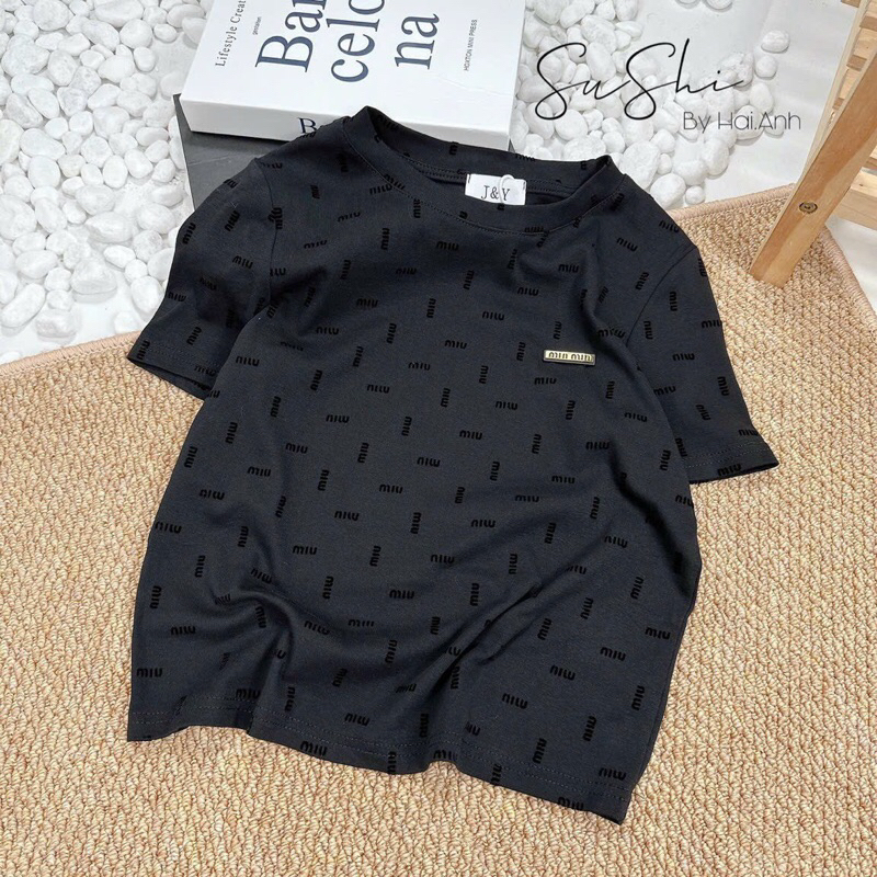 Maihuong⚡️ÁO PULL CỘC TAY MIUMIU IN TRÀN QC  CỘC TAY CHO NỮ