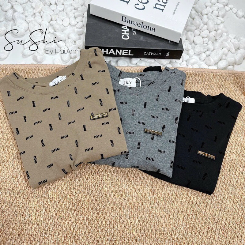 Maihuong⚡️ÁO PULL CỘC TAY MIUMIU IN TRÀN QC  CỘC TAY CHO NỮ