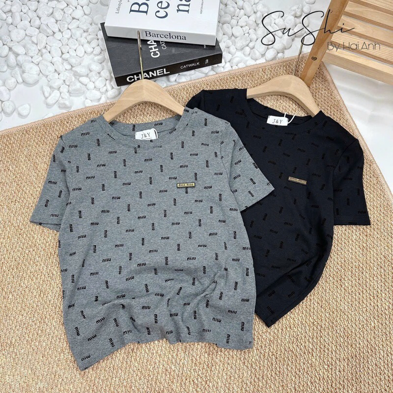 Maihuong⚡️ÁO PULL CỘC TAY MIUMIU IN TRÀN QC  CỘC TAY CHO NỮ