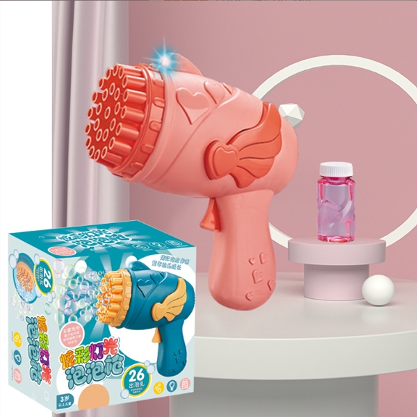 Máy Bong Bóng Xà Phòng 26 Nòng Có Đèn, Su ung B aan Bong Bóng Cho Bé