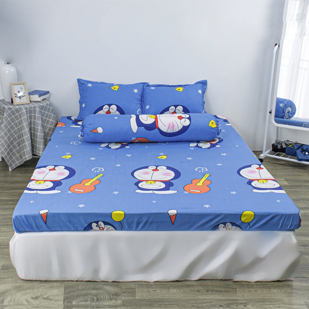Ga Trải Giường Poly Cotton Mẫu Kẻ BBR Kèm vỏ gối nằm