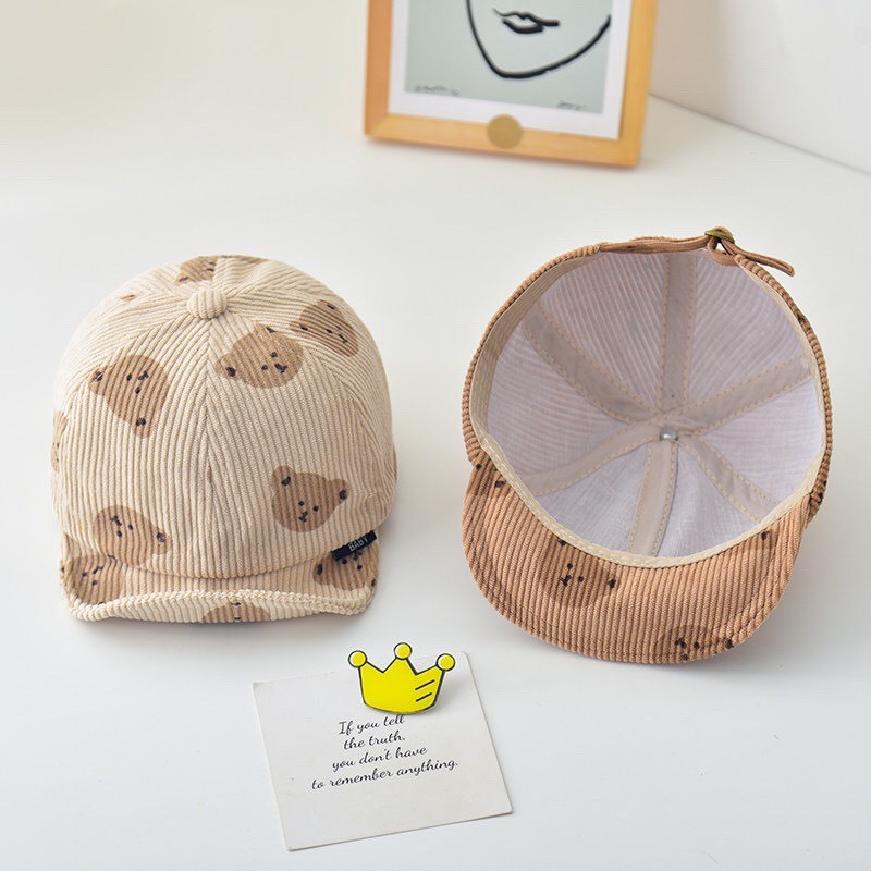 Mũ lưỡi trai, mũ vành gấu cho bé