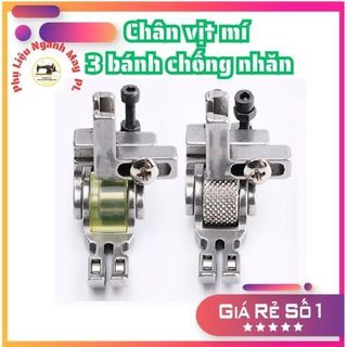 Chân vịt đa năng mí 3 bánh xe chống nhăn tra khóa, chạy né, may mí 2 bên