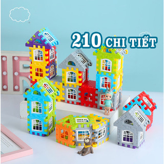 Đồ Chơi Xếp Hình, Đồ Chơi Lắp Ráp Khối Xây Dựng 3D Thông Minh An An 209 Chi Tiết,Happy Home Building Blocks