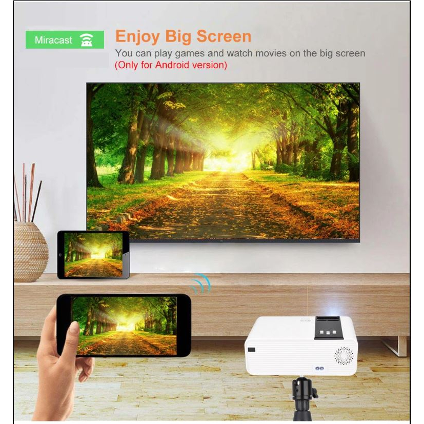 💝Bảo hành 5 năm 💝 Máy chiếu G86 6000 Lumens FULL HD 1080P Máy chiếu Android mini WIFI Máy chiếu di động LCD A80