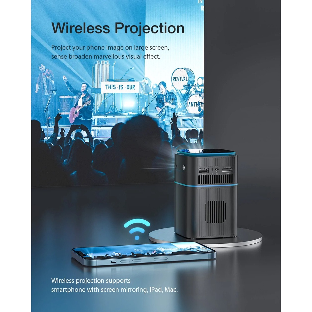 Máy chiếu Nano 9000Lumens ⭐ Máy chiếu Ultra HD 4K 1080P Văn phòng tại nhà Màn hình LCD thông minh LED Máy chiếu mini cầm