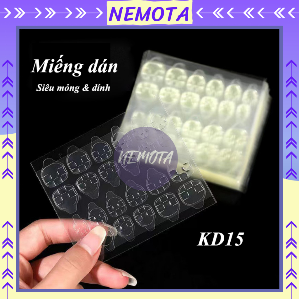 Miếng dán móng tay giả Nemota miếng dán nail box siêu dính gắn móng chắc chắn KD15