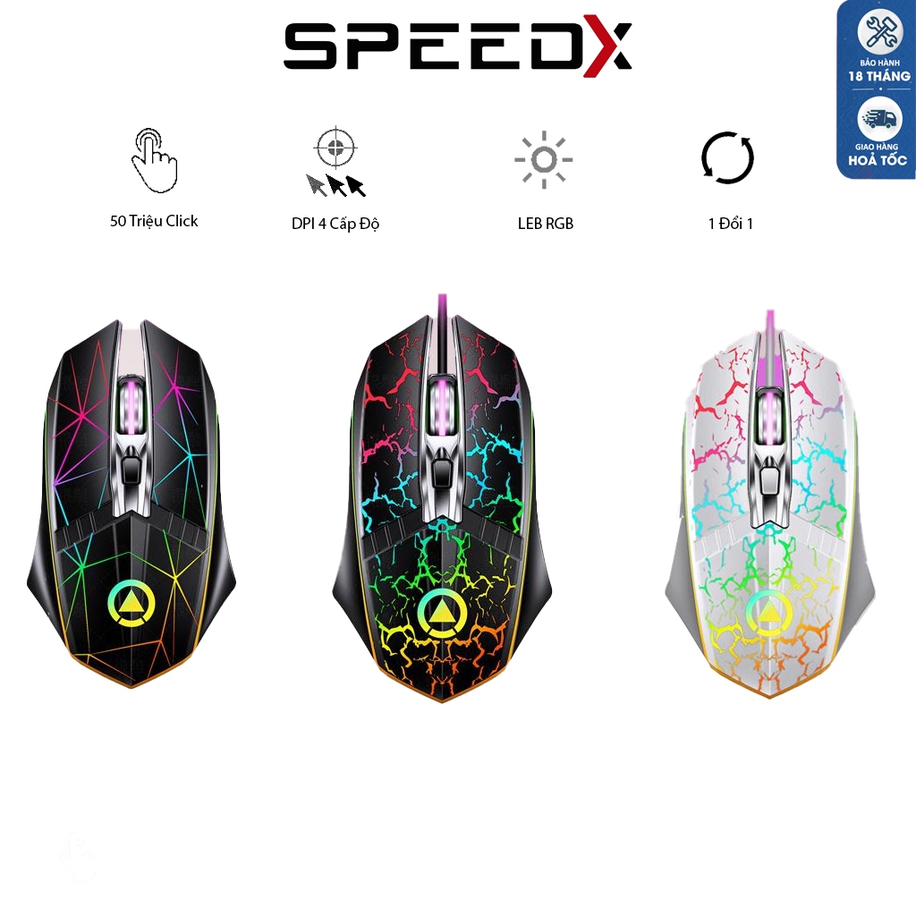 Chuột Gaming SPEEDX G11 Có Dây Bọc DÙ LEB7 Màu Dành Cho Game Thủ
