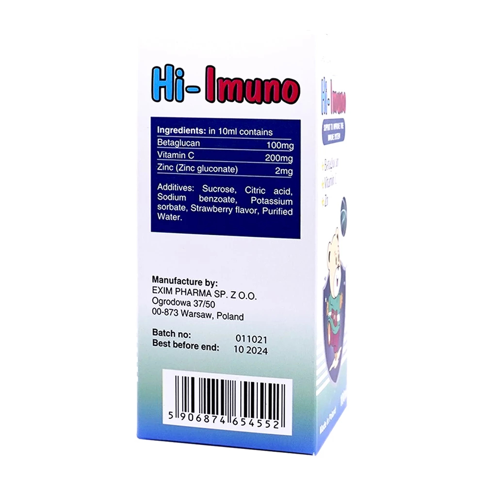 Hi Imuno - Siro Tăng Đề Kháng, Giảm Ốm Vặt, Biếng Ăn Ở Trẻ (Hộp 100ml)