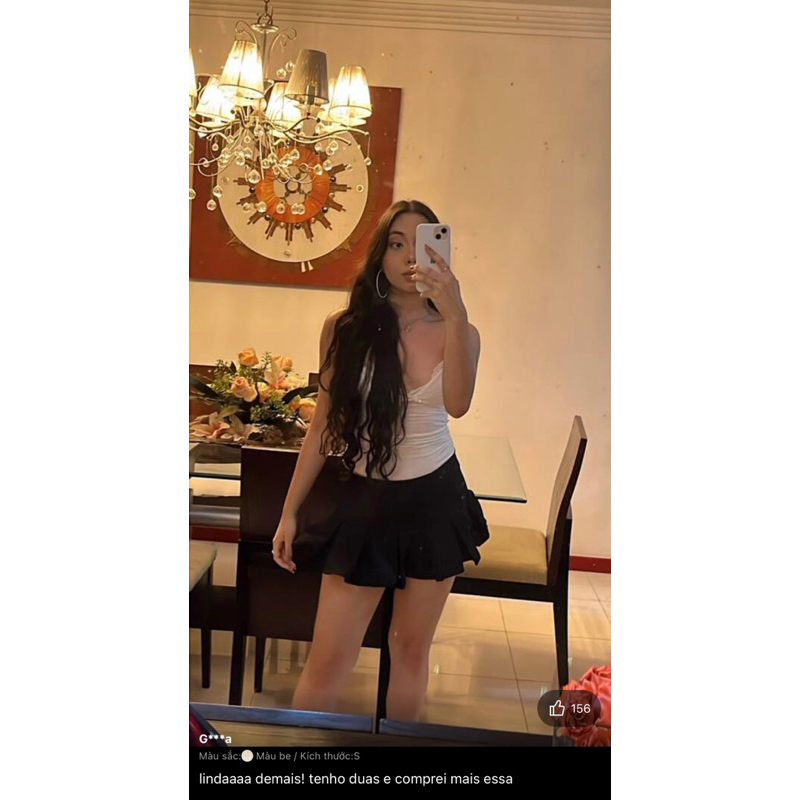 Áo hai dây phối ren ngực dáng ôm body