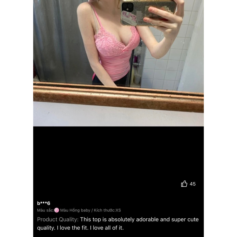 Áo hai dây phối ren ngực dáng ôm body