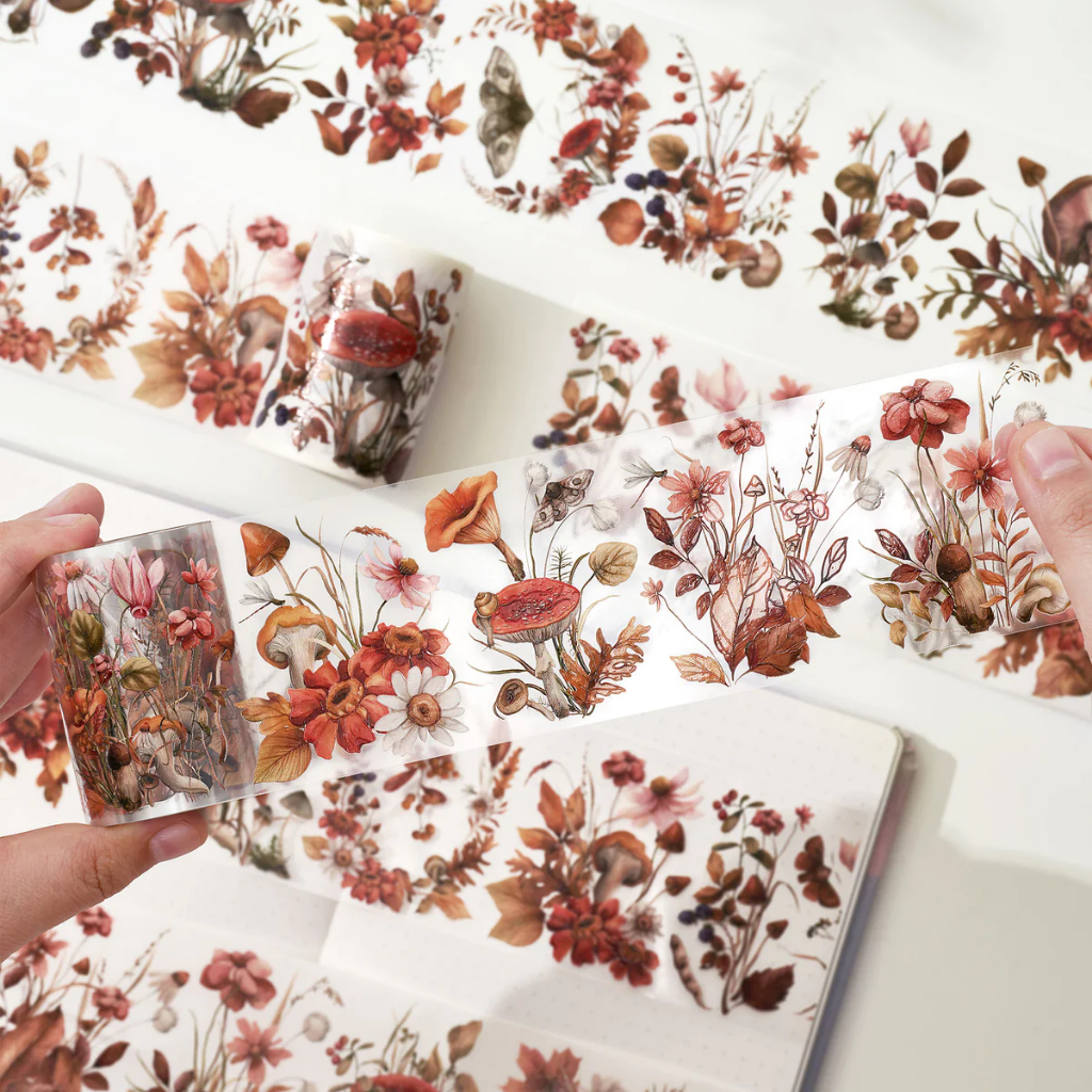 𝓑𝓾𝓵𝓵𝓮𝓽𝓳𝓸𝓾𝓻𝓷𝓪𝓵𝟏𝟏𝟓 ✿ Băng dính hãng WT "𝐌𝐮𝐬𝐡𝐫𝐨𝐨𝐦 𝐌𝐞𝐚𝐝𝐨𝐰 𝐖𝐢𝐝𝐞" mẫu cây nấm hoa lá phong cách mùa thu trang trí sổ