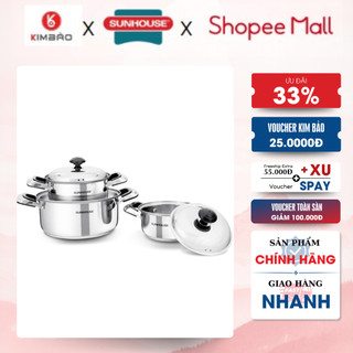 Bộ nồi inox 3 đáy sunhouse sh333