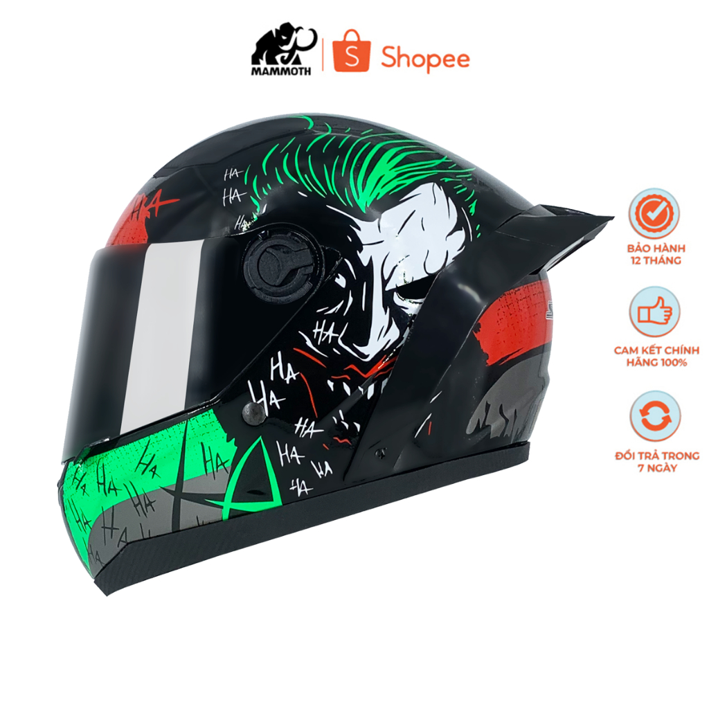 Mũ bảo hiểm fullface SRT tem JOKER - Chính hãng- tặng kèm đuôi gió