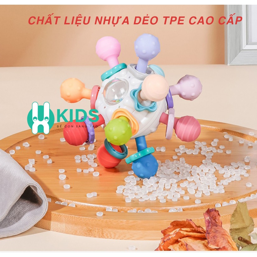 Đồ chơi ngậm mọc răng hình bóng có cánh nhựa mềm cao cấp X KIDS phát nhạc cầm tay gặm nướu cho bé