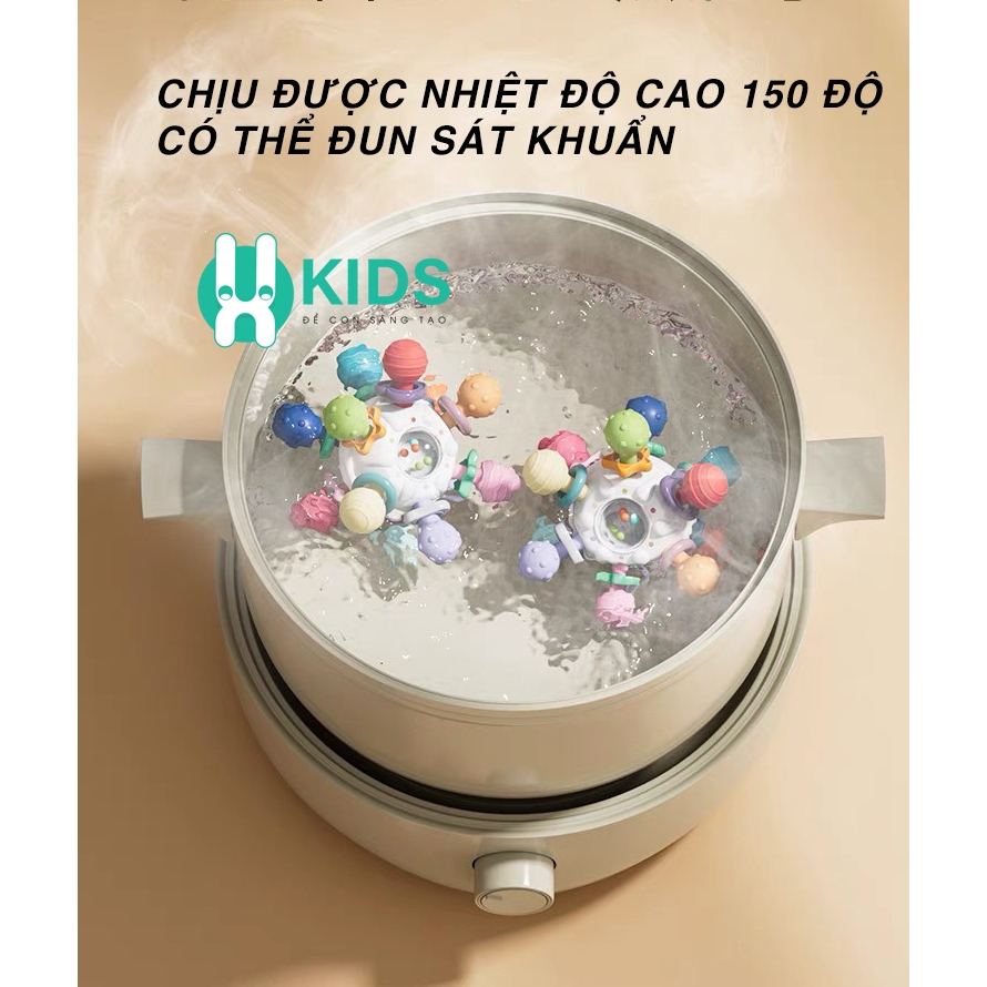 Đồ chơi ngậm mọc răng hình bóng có cánh nhựa mềm cao cấp X KIDS phát nhạc cầm tay gặm nướu cho bé