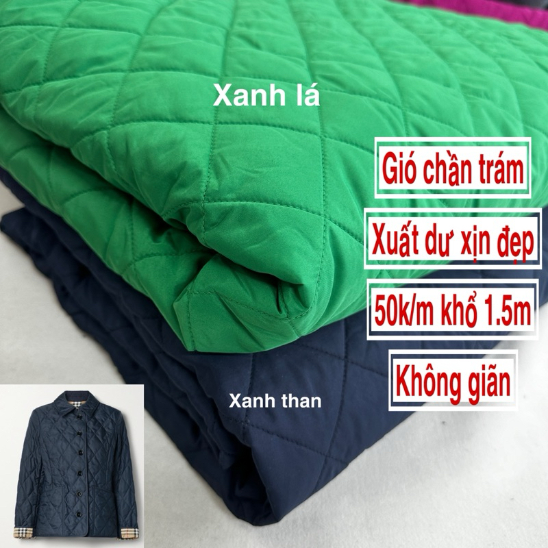 Vải gió trần bông, Hàn quốc.vải dày dặn chống thấm nước