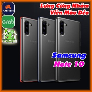 [Ảnh Thật] Ốp Lưng Samsung Note 10 Cứng Nhám Mờ Viền Màu Dẻo Chống Sốc