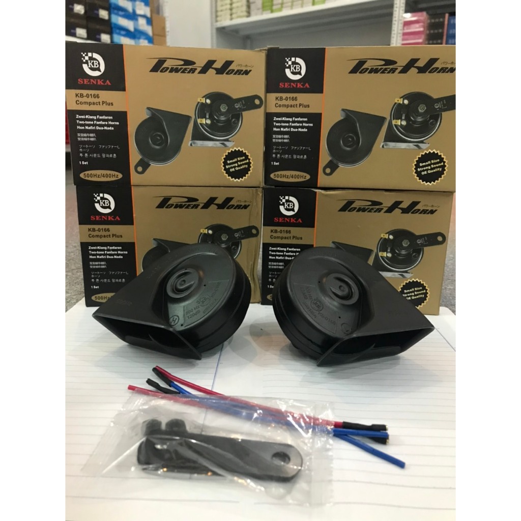 1 Cặp Còi điện, còi sên, còi ốc Senka 12v-24v.