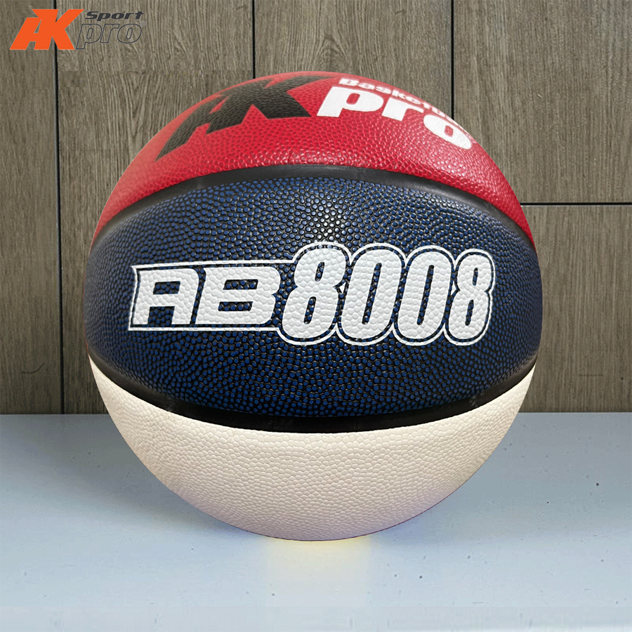 Banh bóng rổ Da AKpro AB8008 Chính hãng Đạt tiêu chuẩn thi đấu [Tặng túi lưới + kim bơm]