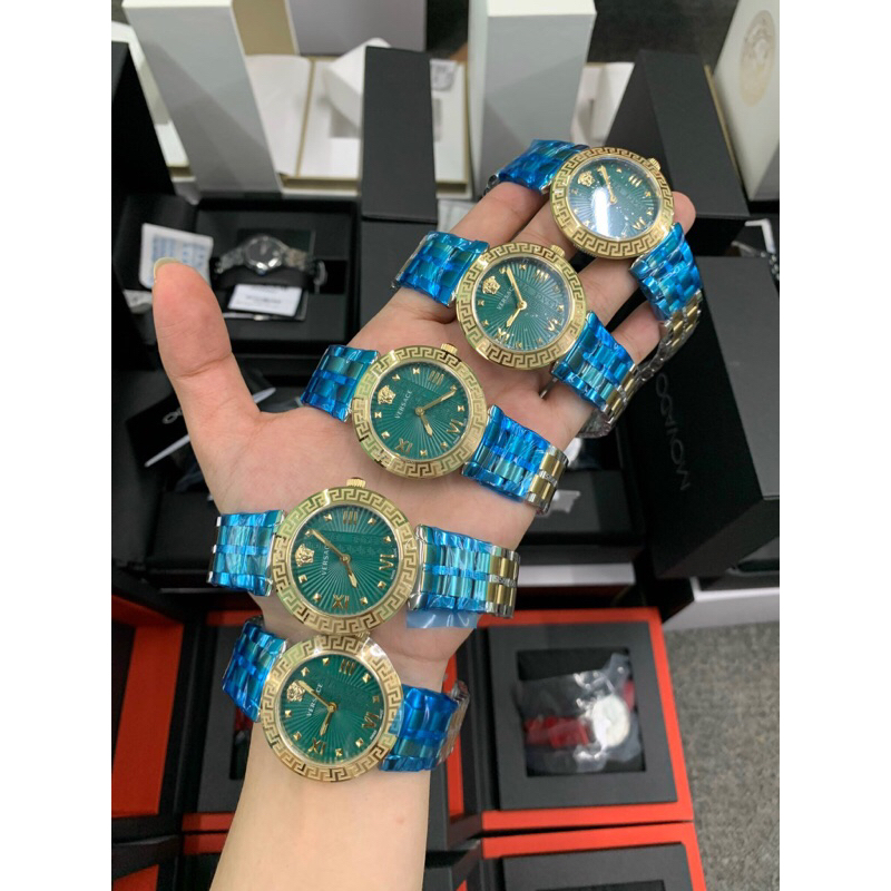 Đồng hồ nữ dây thép Versace Greca Icon Green VEZ600321