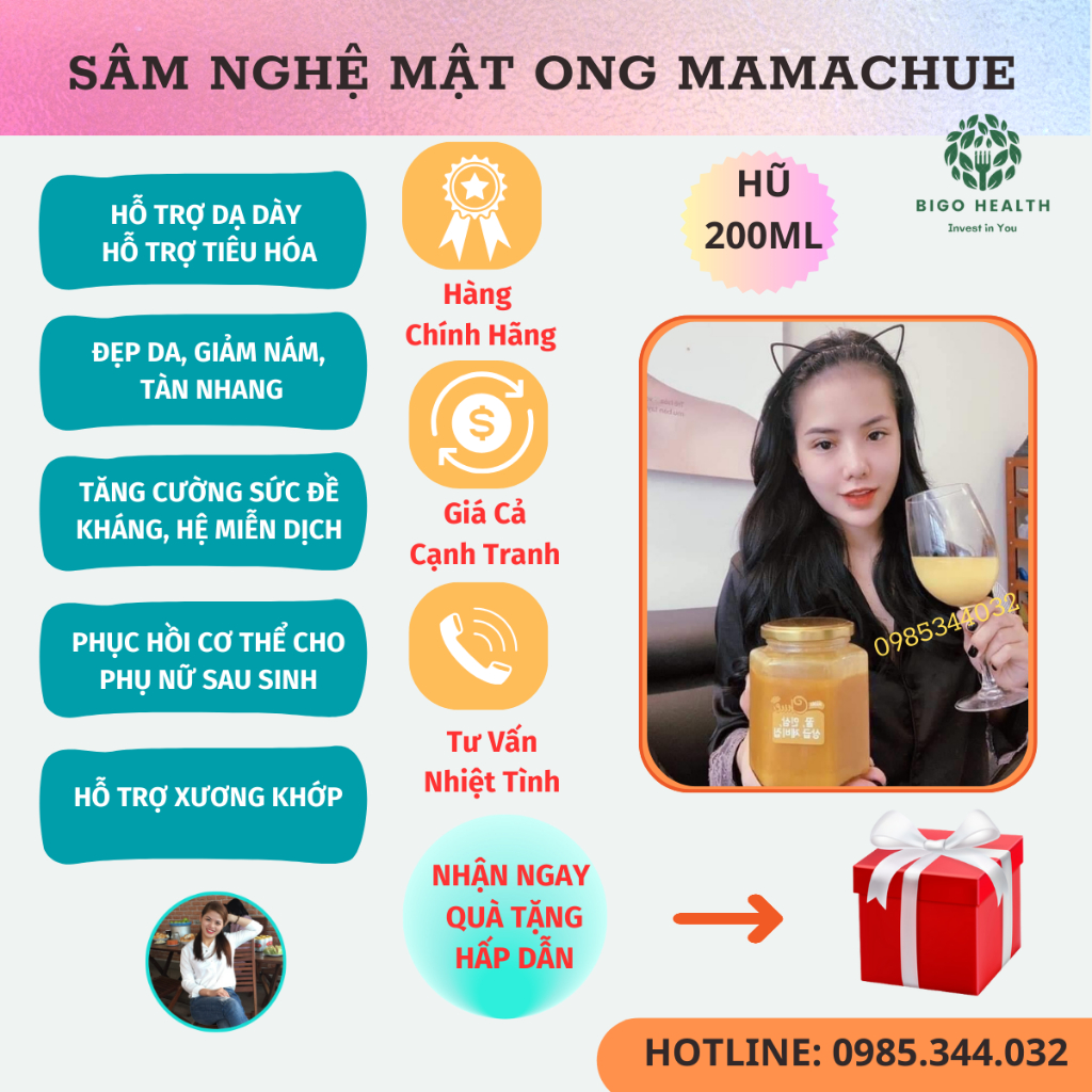 Sâm Nghệ Mật Ong MamaChue🍀200ml🍯Chính Hãng🍀Curcumin🍯Hệ Tiêu Hoá khoẻ🍀Dạ Dày🍯Phụ Nữ Sau Sinh🍯Nghệ🍯Cân Bằng Nội Tiết Tố