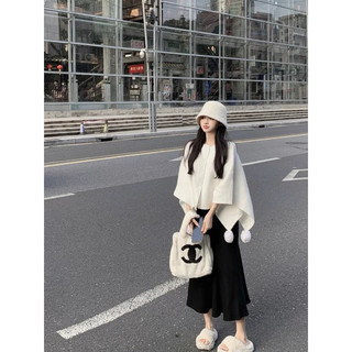 Set bộ áo choàng len chân váy đuôi cá ulzzang