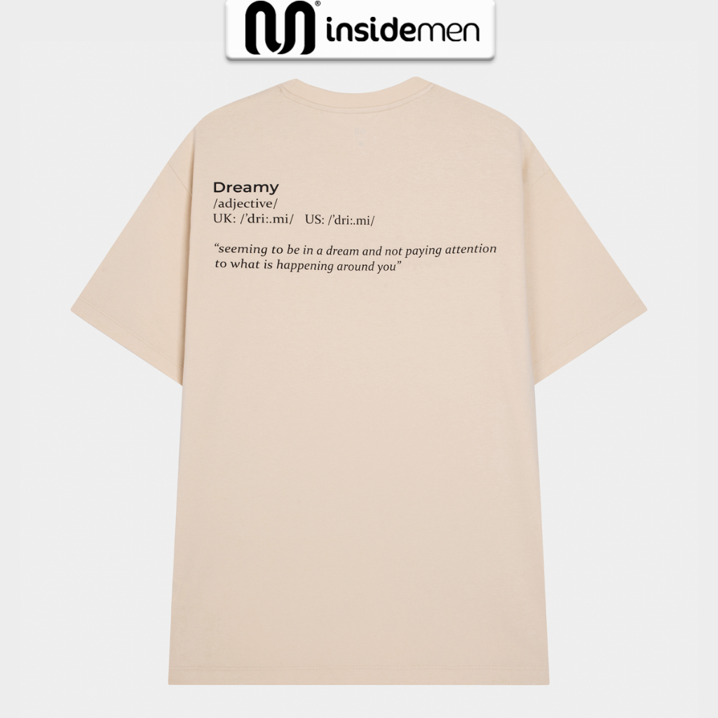 Áo thun tay lỡ INSIDEMEN cotton mềm mịn 4 chiều dáng unisex nam nữ in hình Dreamy ITS058S3