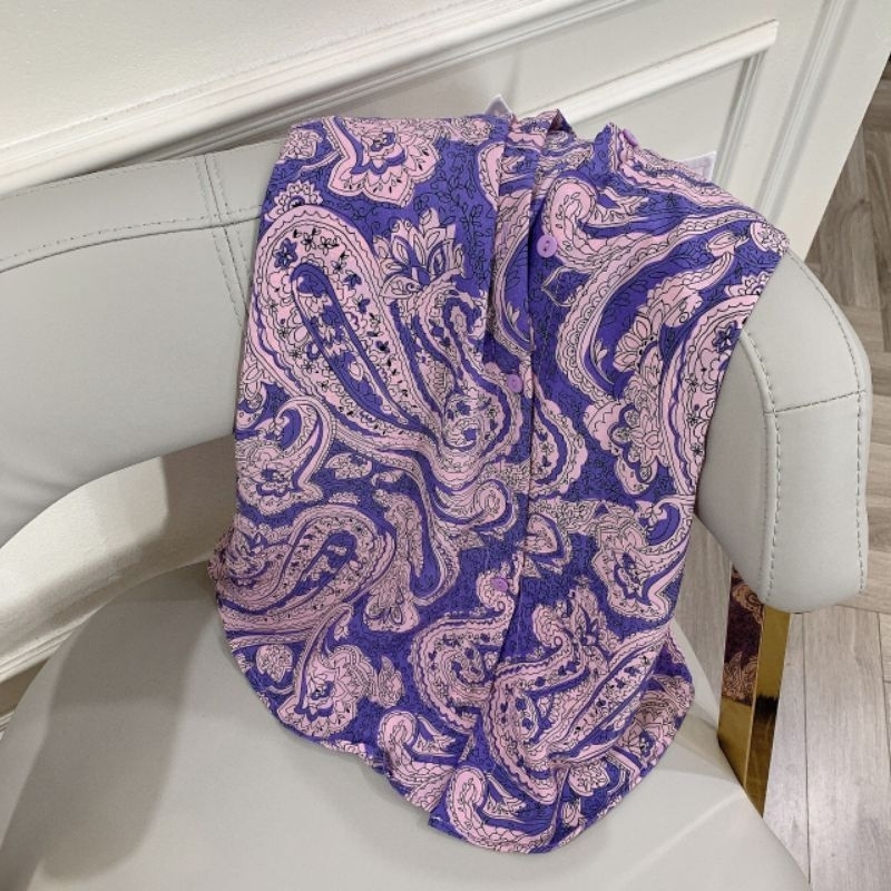 Sơ mi dài tay họa tiết mix viền cổ Z.N.