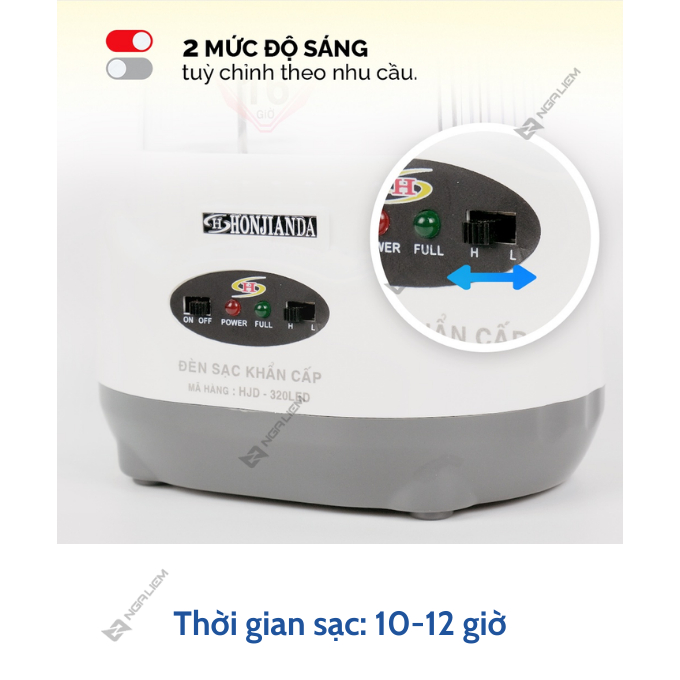 Đèn Sạc LED Chiếu Sáng Khẩn Cấp, Đèn Sạc Tích Điện Đa Năng Honjianda HJD-320 48 Bóng Siêu Sáng - Hàng Chính Hãng