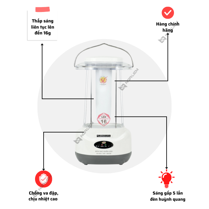 Đèn Sạc LED Chiếu Sáng Khẩn Cấp, Đèn Sạc Tích Điện Đa Năng Honjianda HJD-320 48 Bóng Siêu Sáng - Hàng Chính Hãng