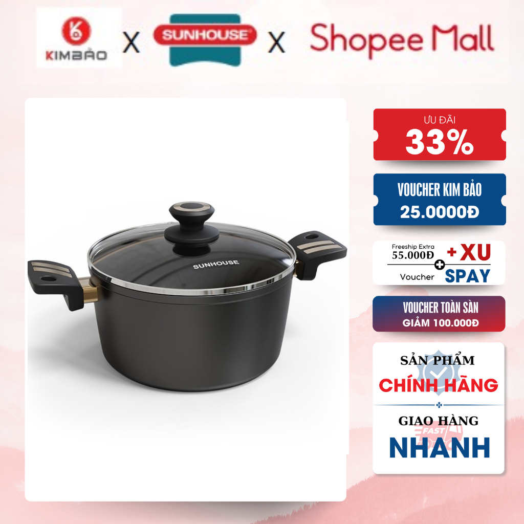 Bộ nồi chống dính Ultra Titanium Sunhouse ST2210B