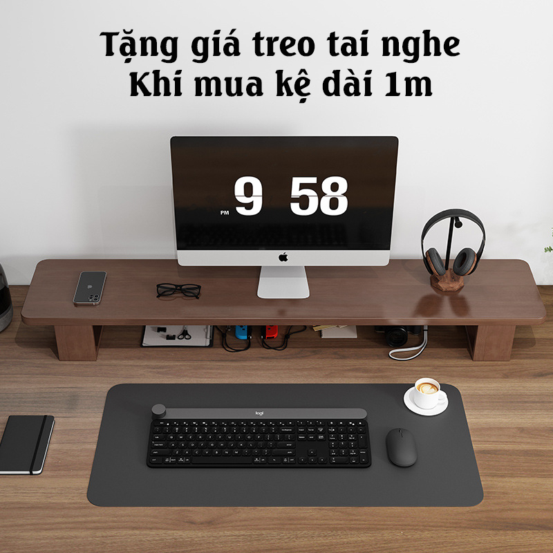 Kệ Màn Hình Cho Imac và Desktop, Kệ Màn Hình Máy Tính Để Bàn Decor Bàn Làm Việc Chất Lượng Cao