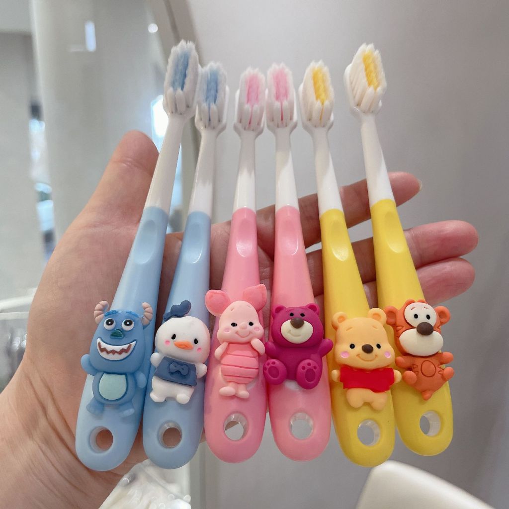 Bàn Chải Đánh Răng Lông Mềm Cho Bé Siêu Nhân Công Chúa Kitty Gấu Dâu