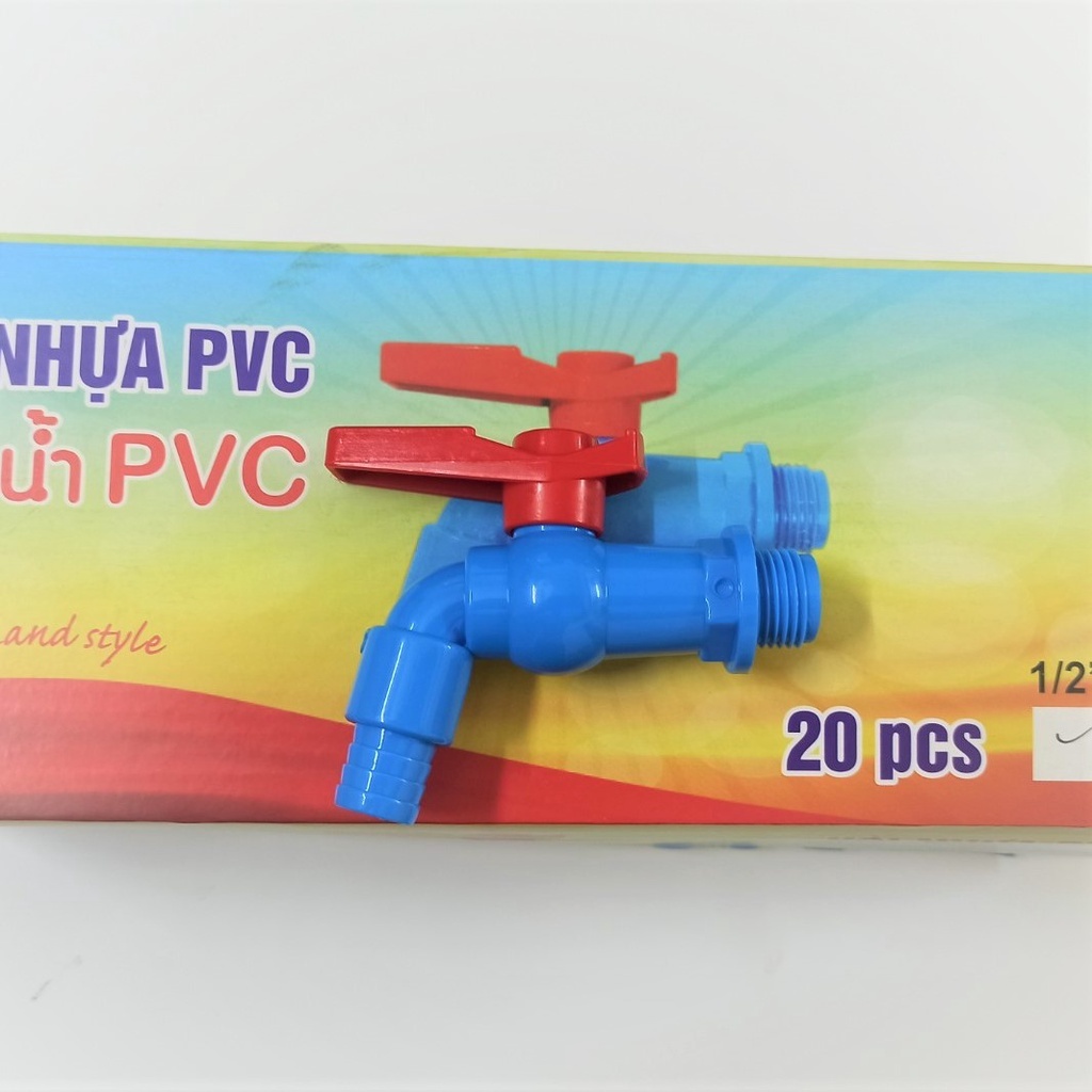 Vòi nước, vòi hồ chất liệu PVC màu xanh bền dẻo phi 21, 27 - PK020