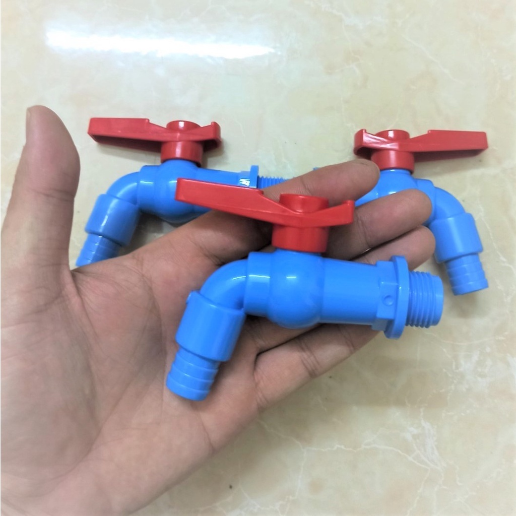 Vòi nước, vòi hồ chất liệu PVC màu xanh bền dẻo phi 21, 27 - PK020